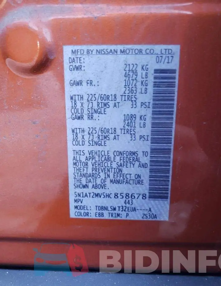 5N1AT2MV5HC858678 Photo# 13