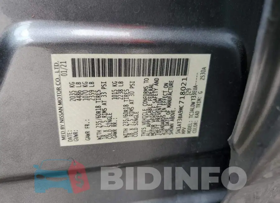 5N1AT3BA9MC718021 Photo# 13