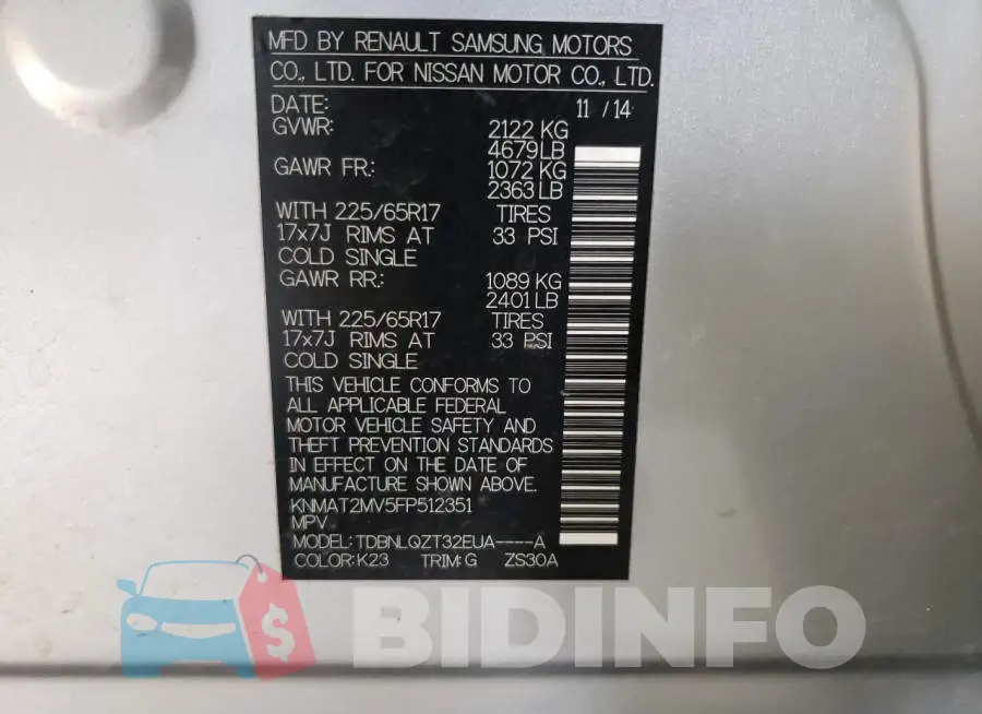 KNMAT2MV5FP512351 Photo# 13
