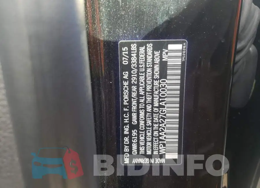 WP1AA2A27GLA10030 Photo# 13