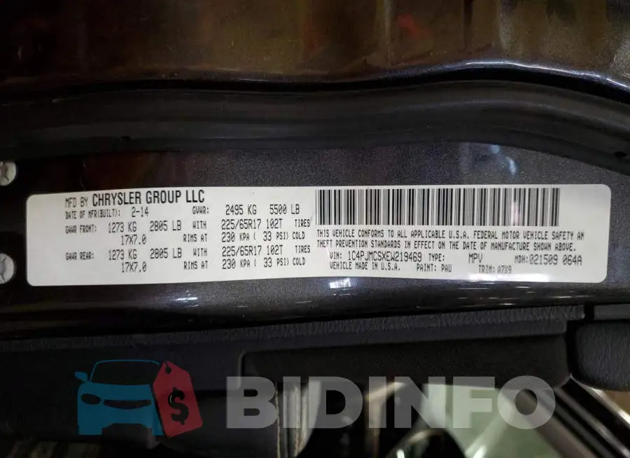 1C4PJMCSXEW219469 Photo# 12