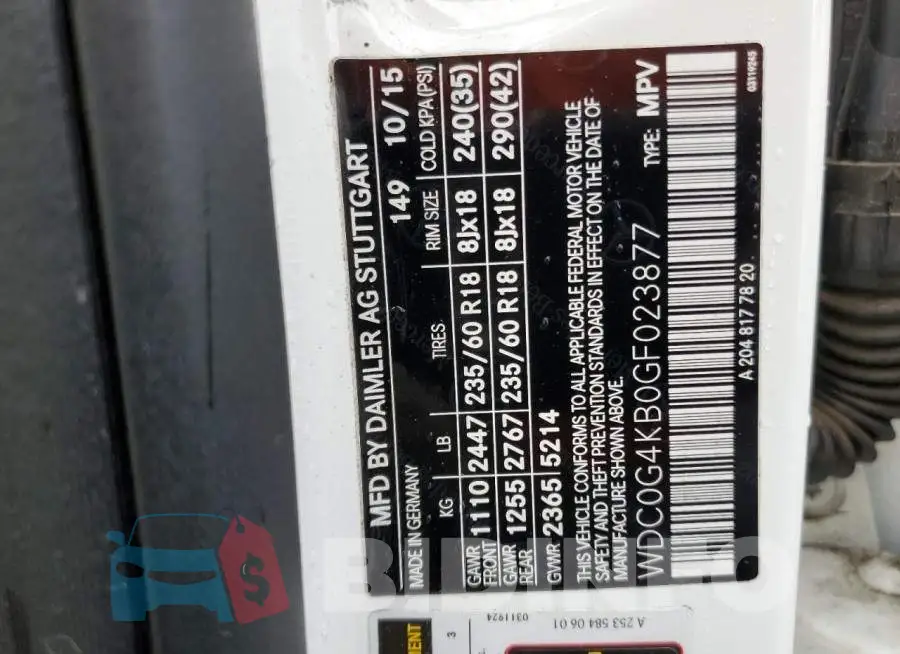 WDC0G4KB0GF023877 Photo# 12