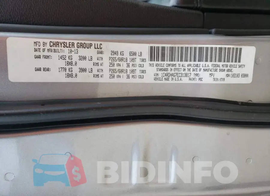 1C4RDHAG7EC313817 Photo# 14