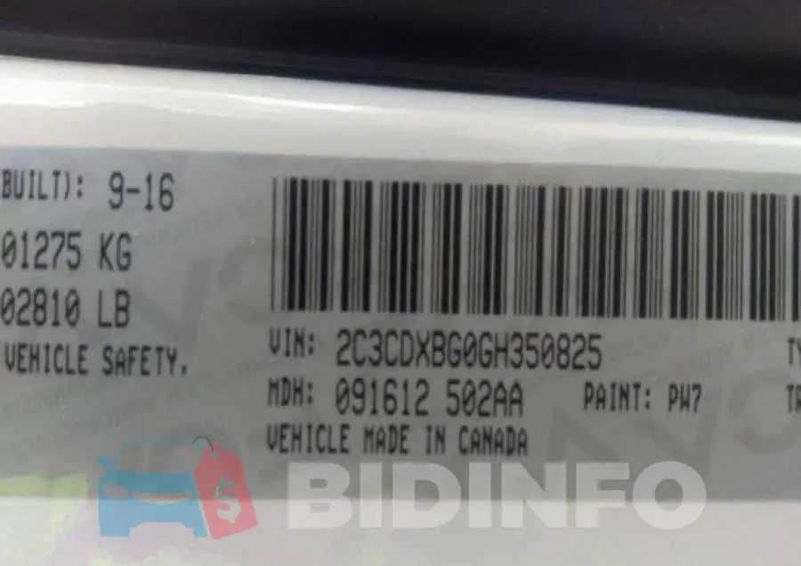 2C3CDXBG0GH350825 Photo# 10