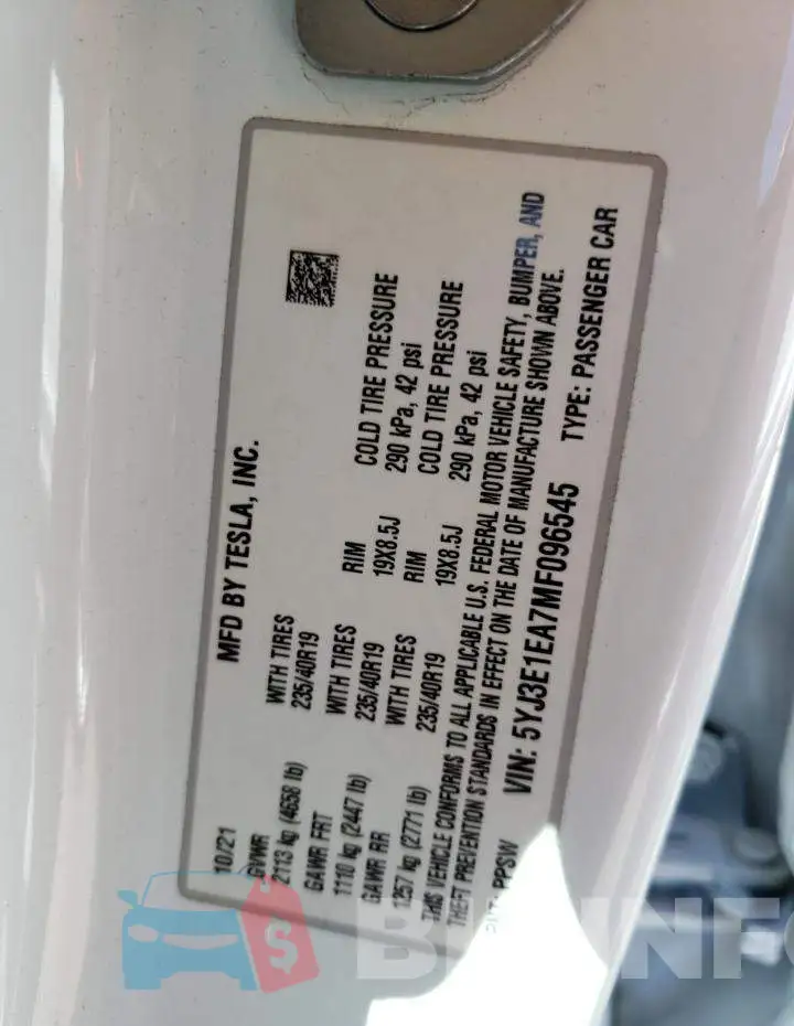 5YJ3E1EA7MF096545 Photo# 12