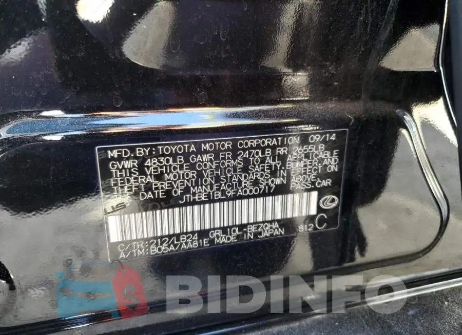 JTHBE1BL9FA000717 Photo# 12