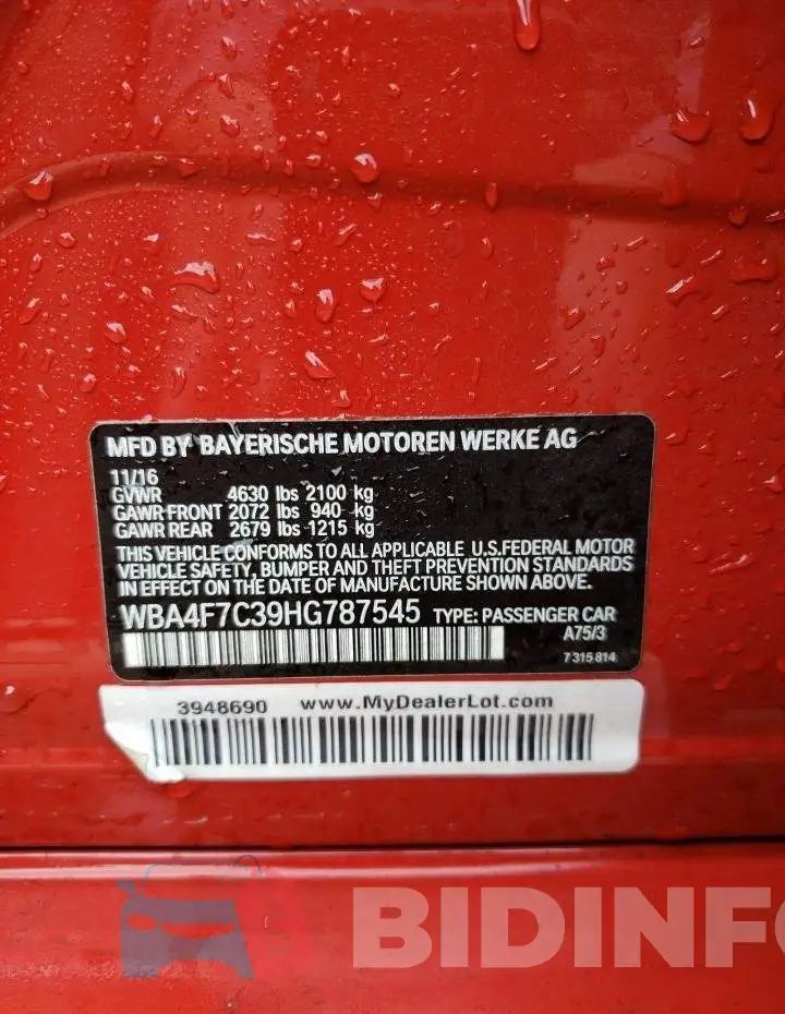 WBA4F7C39HG787545 Photo# 12