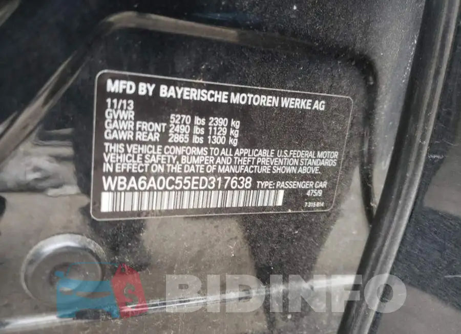 WBA6A0C55ED317638 Photo# 13