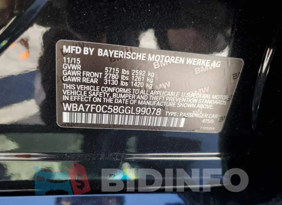 WBA7F0C58GGL99078 Photo# 12