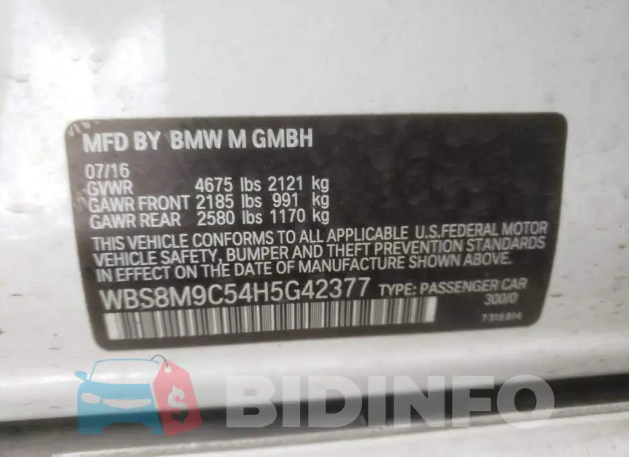 WBS8M9C54H5G42377 Photo# 13