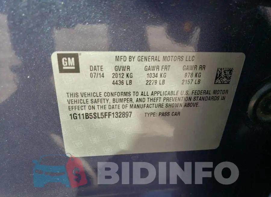 1G11B5SL5FF132897 Photo# 12