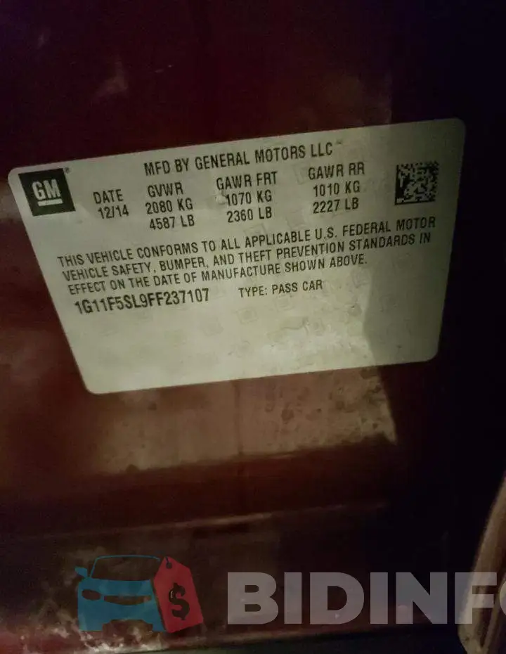 1G11F5SL9FF237107 Photo# 12