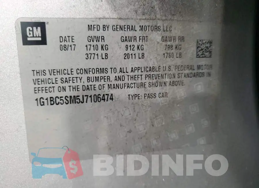1G1BC5SM5J7106474 Photo# 12
