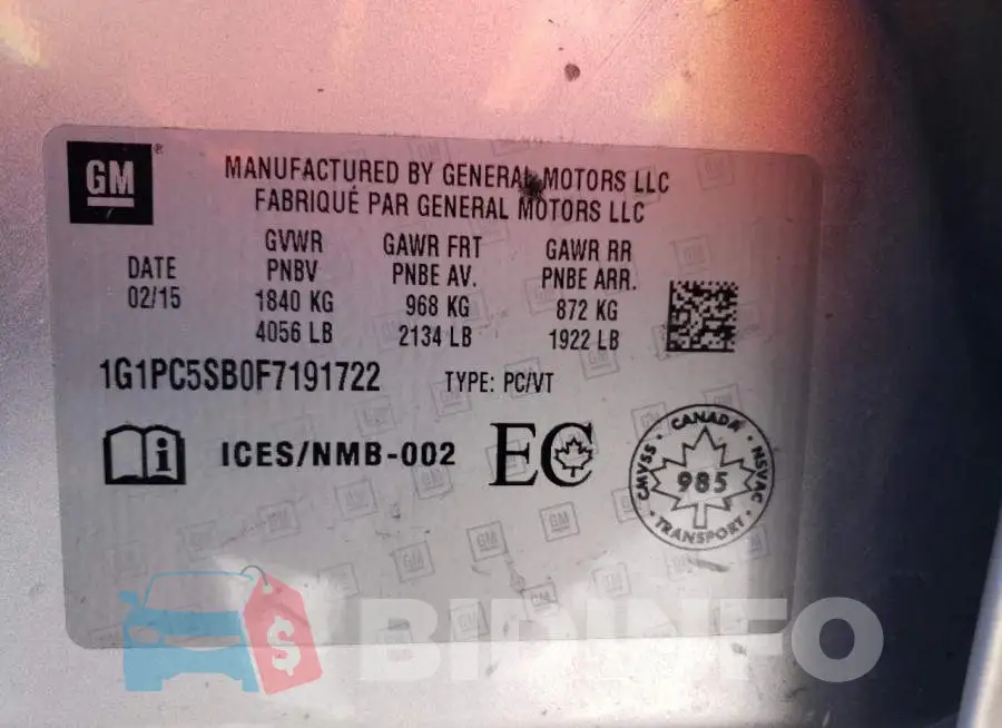 1G1PC5SB0F7191722 Photo# 12