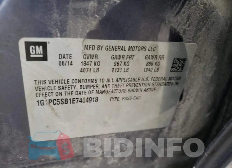 1G1PC5SB1E7404918 Photo# 12