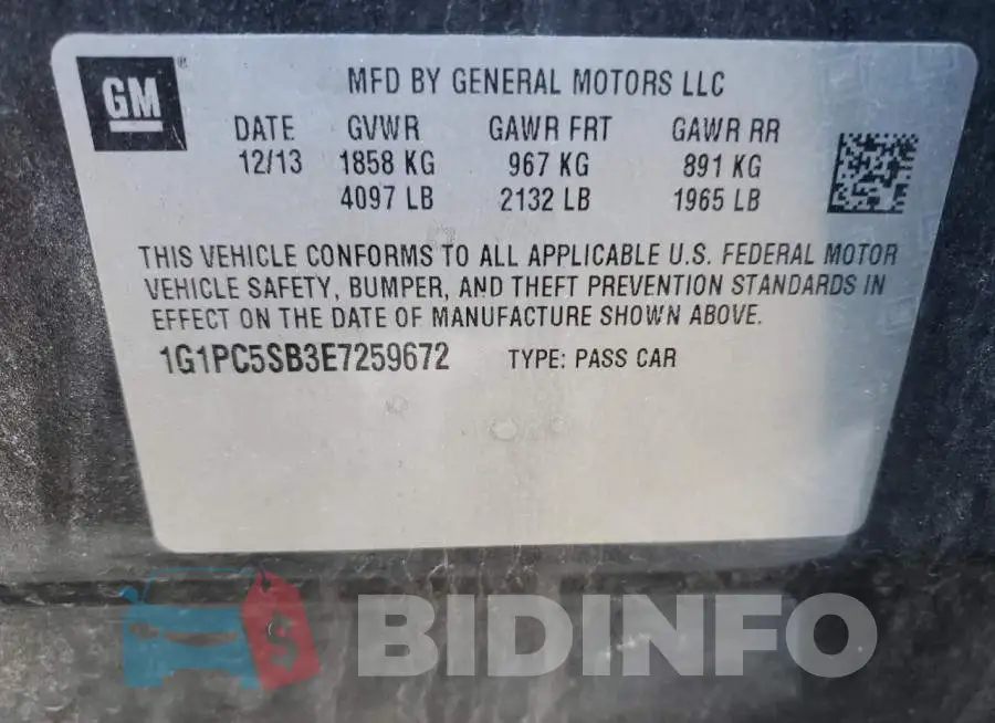 1G1PC5SB3E7259672 Photo# 13