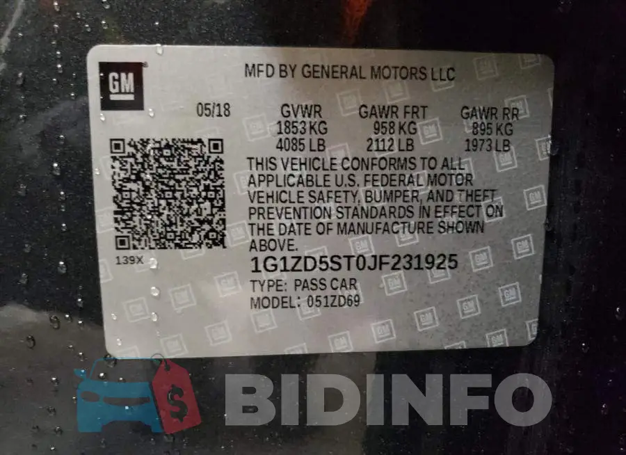 1G1ZD5ST0JF231925 Photo# 13