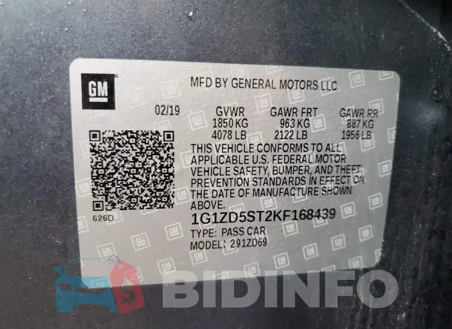1G1ZD5ST2KF168439 Photo# 12