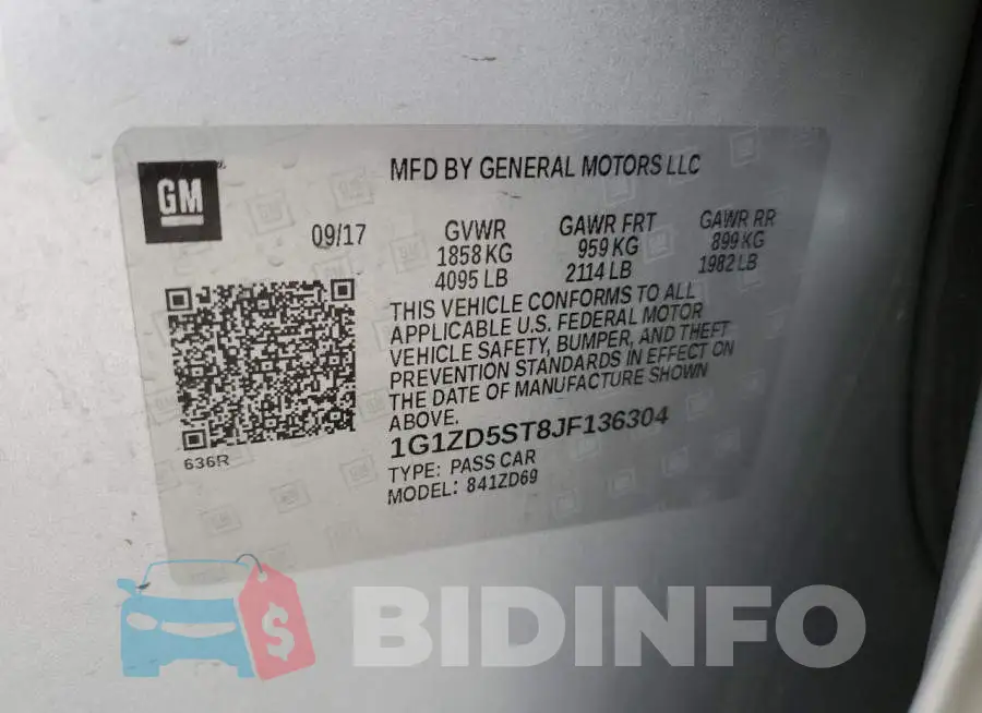 1G1ZD5ST8JF136304 Photo# 12