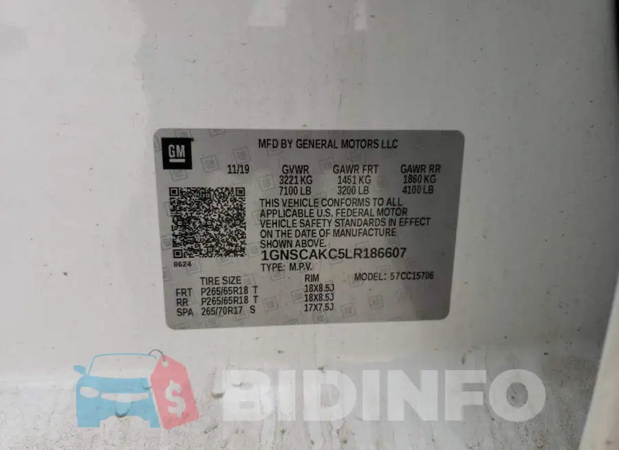 1GNSCAKC5LR186607 Photo# 13