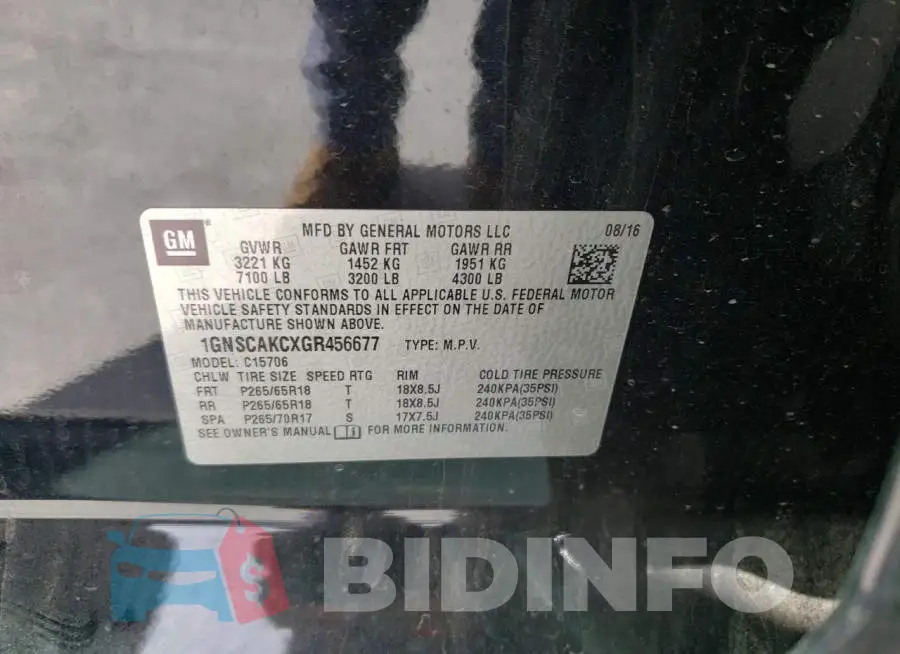 1GNSCAKCXGR456677 Photo# 13