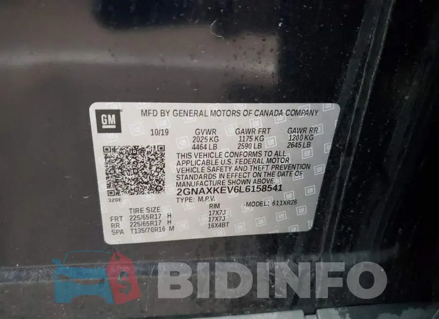 2GNAXKEV6L6158541 Photo# 13