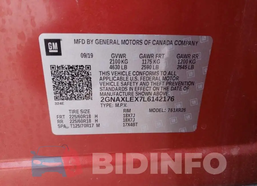 2GNAXLEX7L6142176 Photo# 12