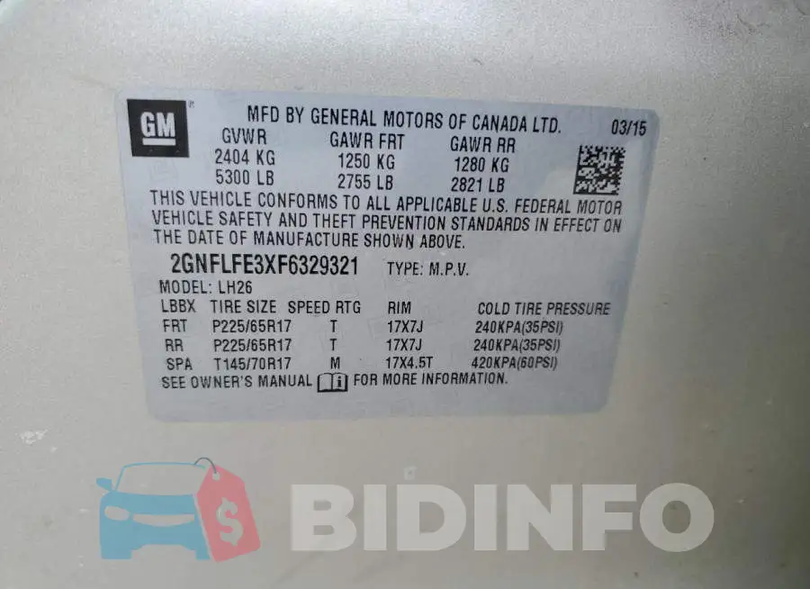 2GNFLFE3XF6329321 Photo# 13