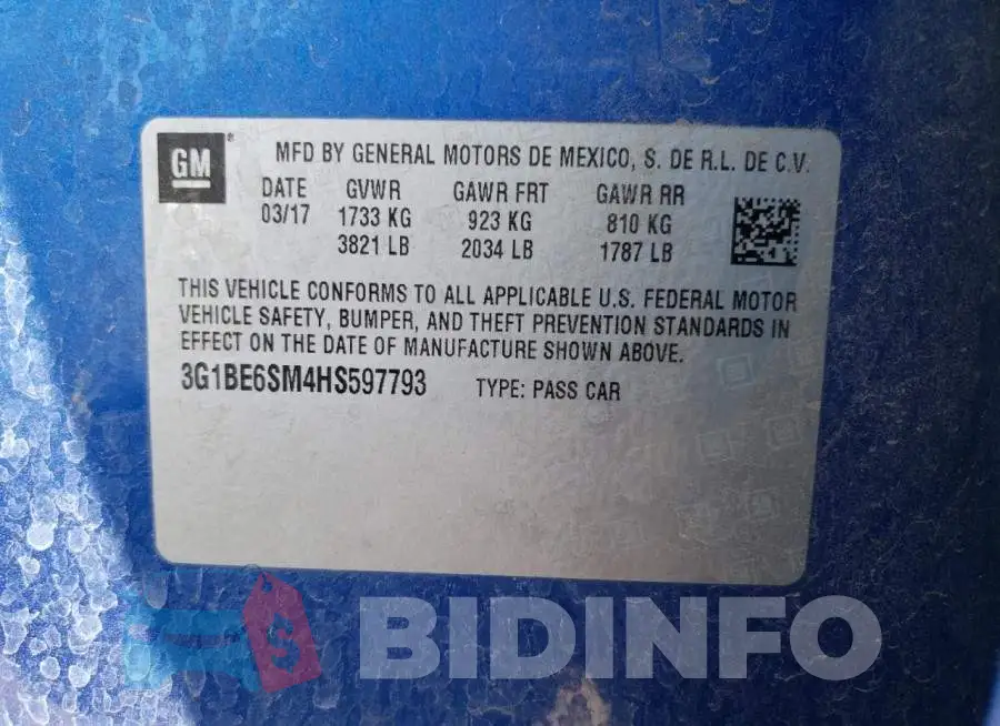 3G1BE6SM4HS597793 Photo# 13