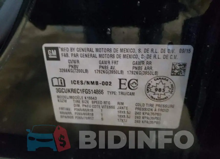 3GCUKREC1FG514866 Photo# 10