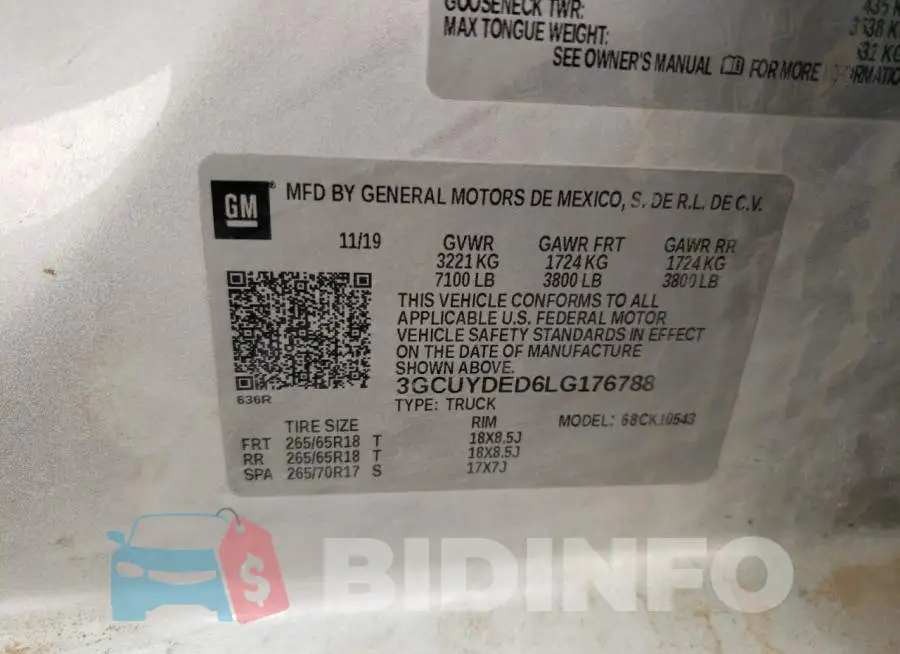 3GCUYDED6LG176788 Photo# 13