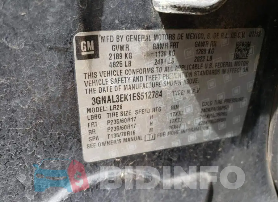 3GNAL3EK1ES512784 Photo# 14
