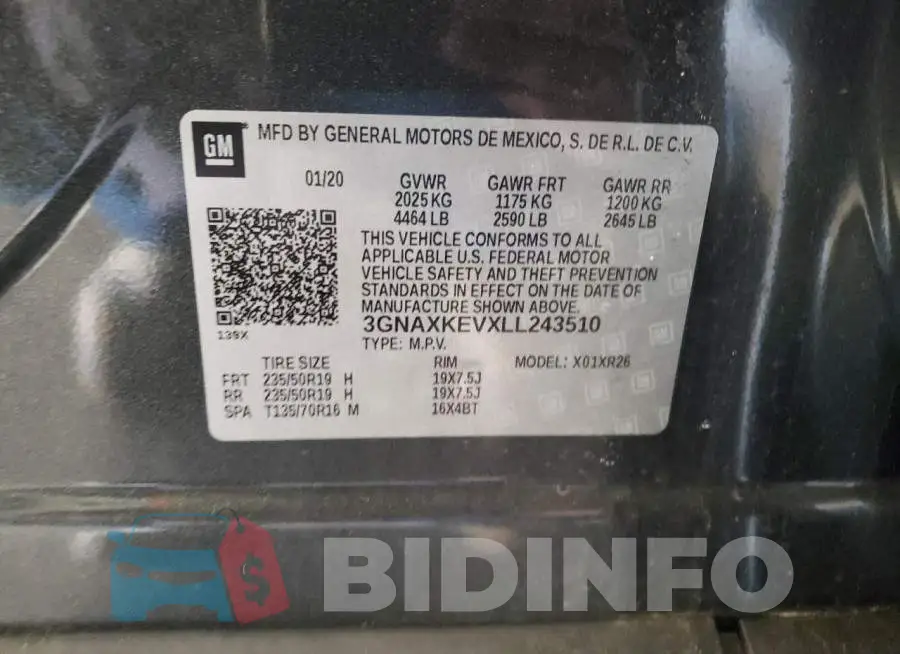 3GNAXKEVXLL243510 Photo# 13