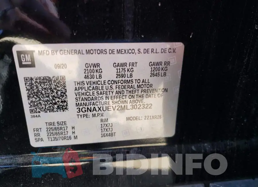 3GNAXUEV2ML302322 Photo# 14