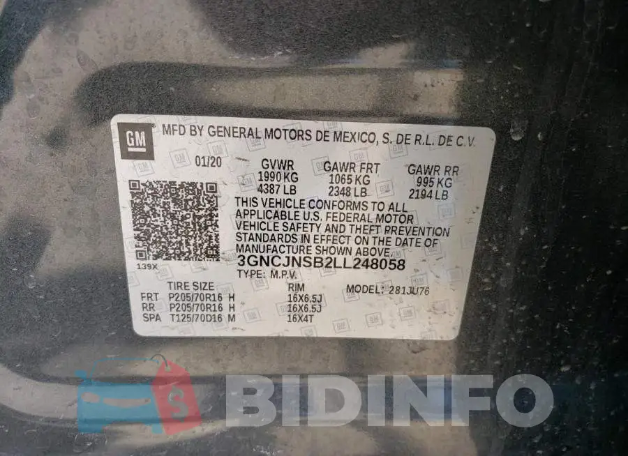 3GNCJNSB2LL248058 Photo# 13