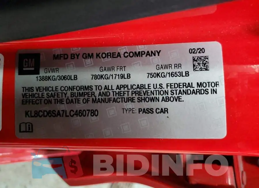 KL8CD6SA7LC460780 Photo# 12