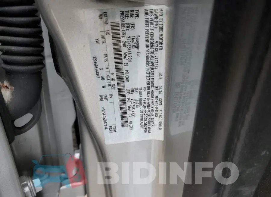 1FADP3K20GL350708 Photo# 12