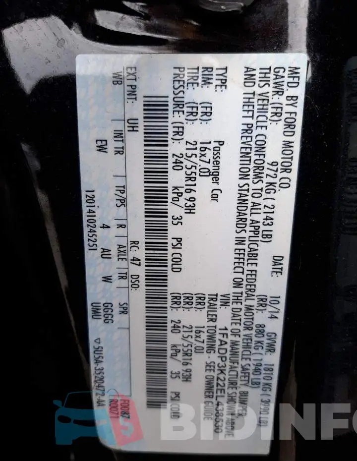 1FADP3K22EL438530 Photo# 12