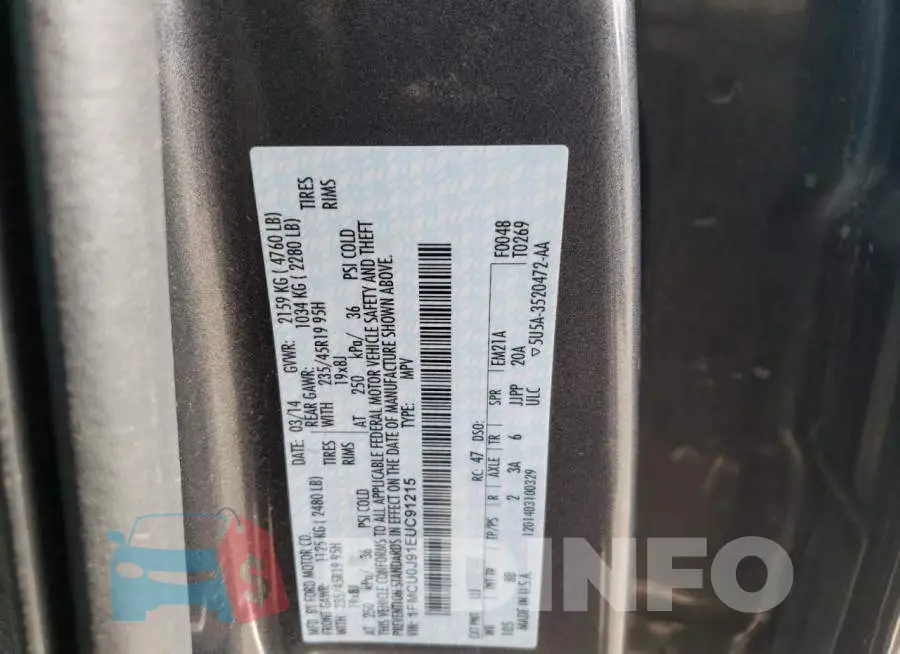 1FMCU0J91EUC91215 Photo# 13
