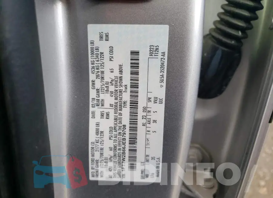 1FT7W2B66JEB79708 Photo# 12