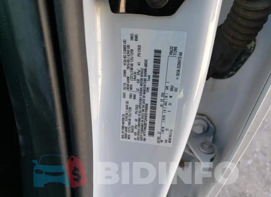 1FT7W2BT2KED10608 Photo# 12