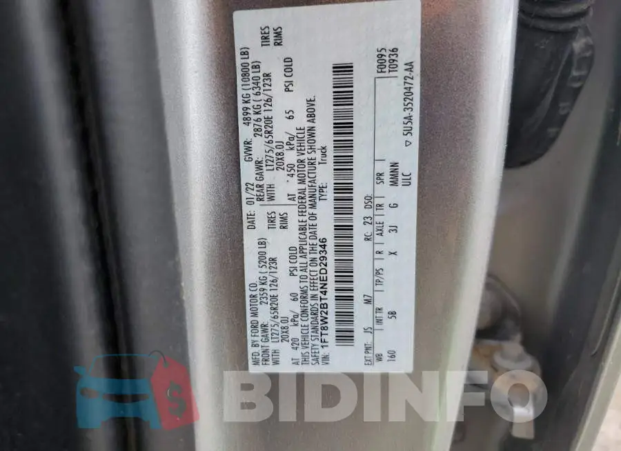 1FT8W2BT4NED29346 Photo# 12