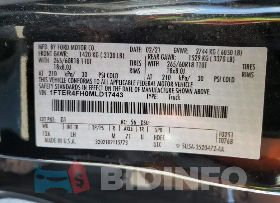1FTER4FH0MLD17443 Photo# 12