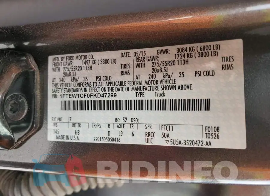 1FTEW1CF0FKD47299 Photo# 13