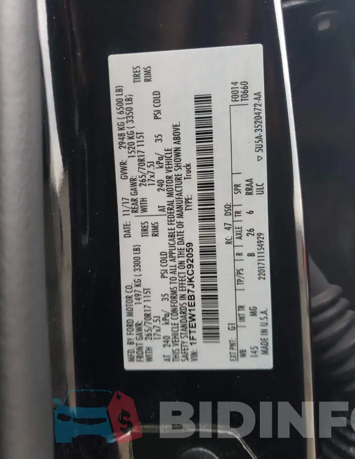 1FTEW1EB7JKC92059 Photo# 12