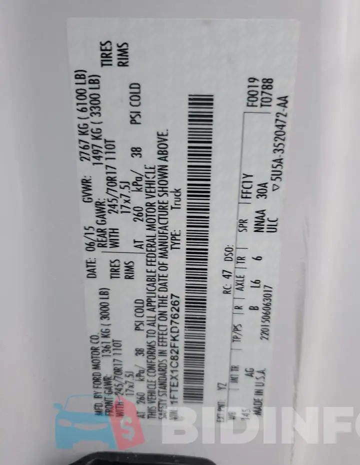 1FTEX1C82FKD76267 Photo# 13