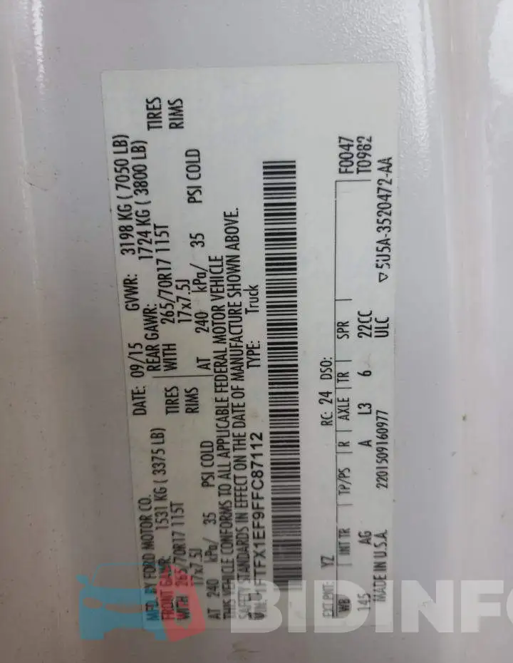 1FTFX1EF9FFC87112 Photo# 13
