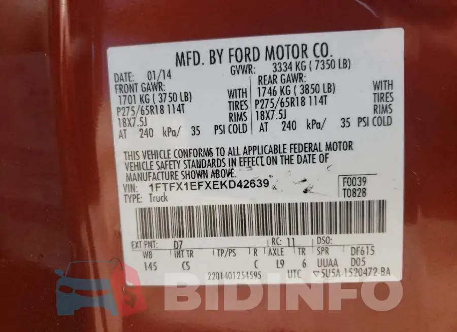 1FTFX1EFXEKD42639 Photo# 12