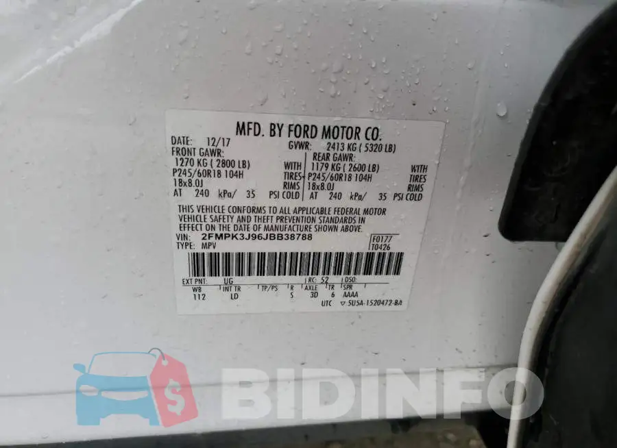 2FMPK3J96JBB38788 Photo# 12