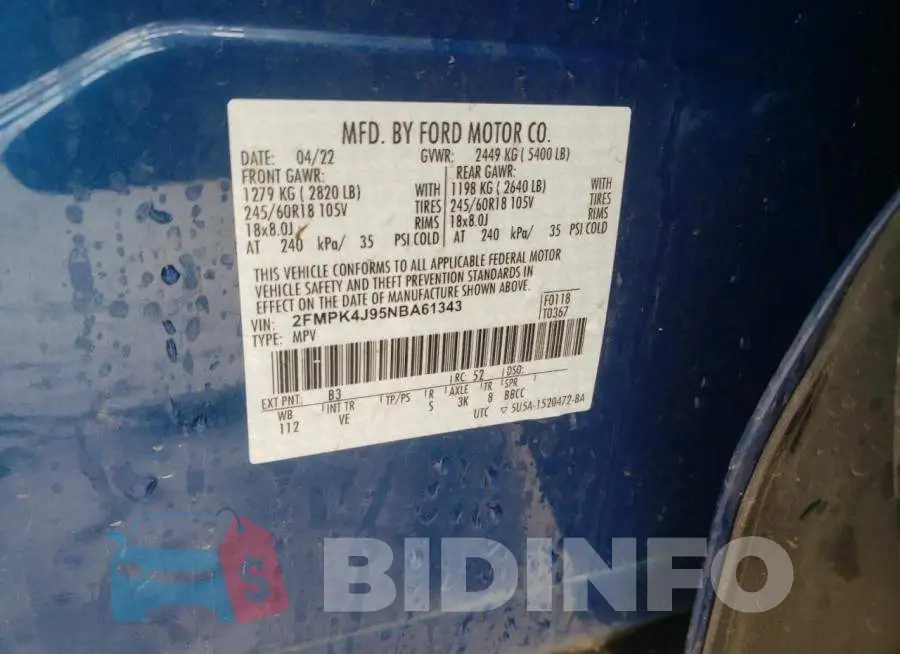 2FMPK4J95NBA61343 Photo# 13